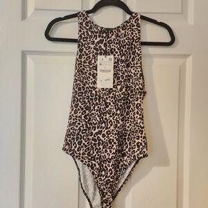 Zara New Never worn animal print sleeveless bodysuit
